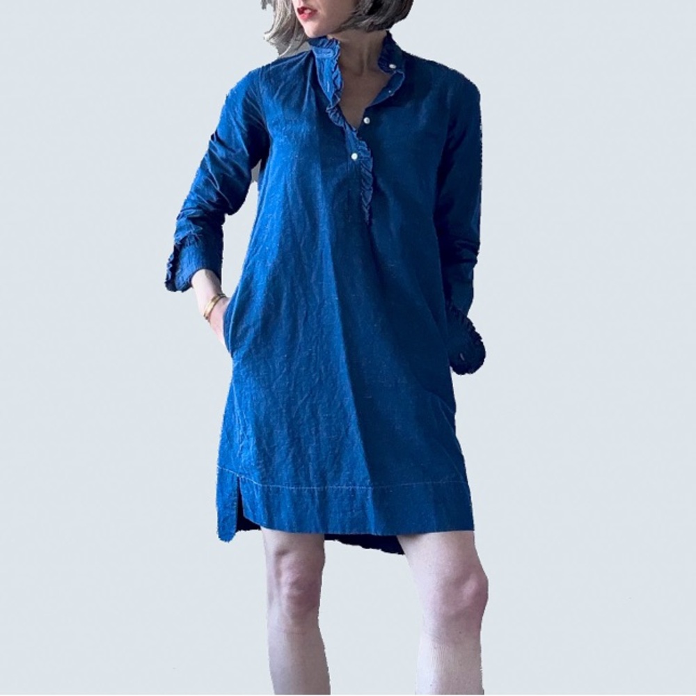 Ann Mashburn Denim Effect Button-Up Dress